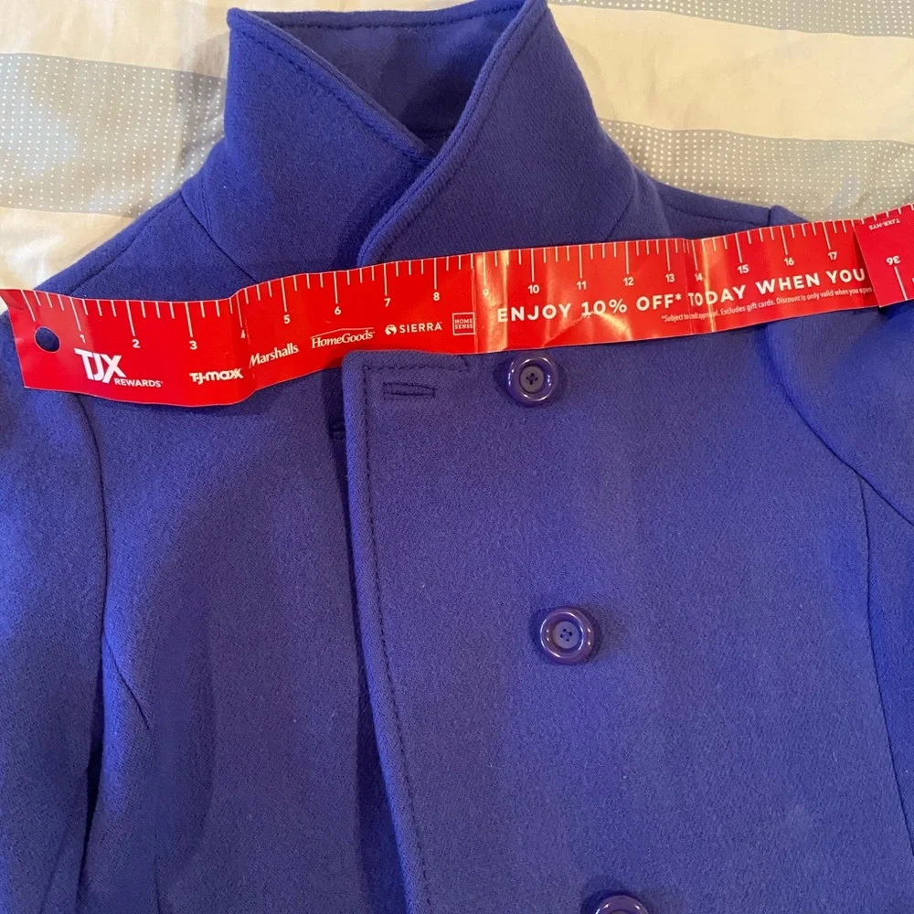 Women's Kate Spade Pea Coat Royal Blue Knee Length  Dress Coat Size XL